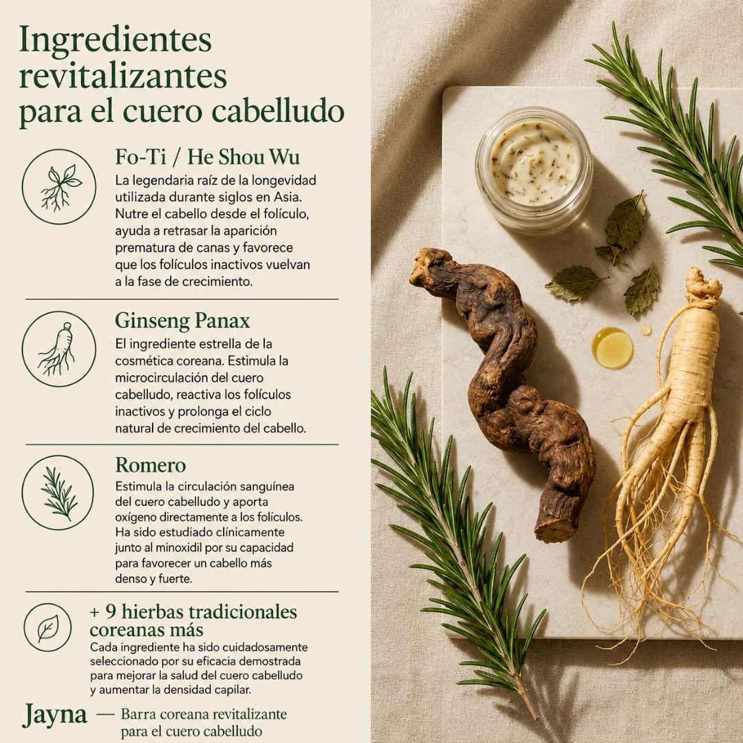 Barra revitalizante coreana para el cuero cabelludo