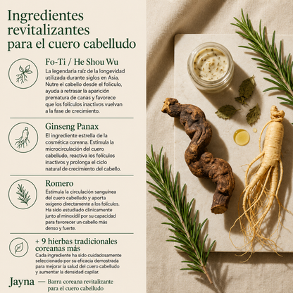 Barra revitalizante coreana para el cuero cabelludo
