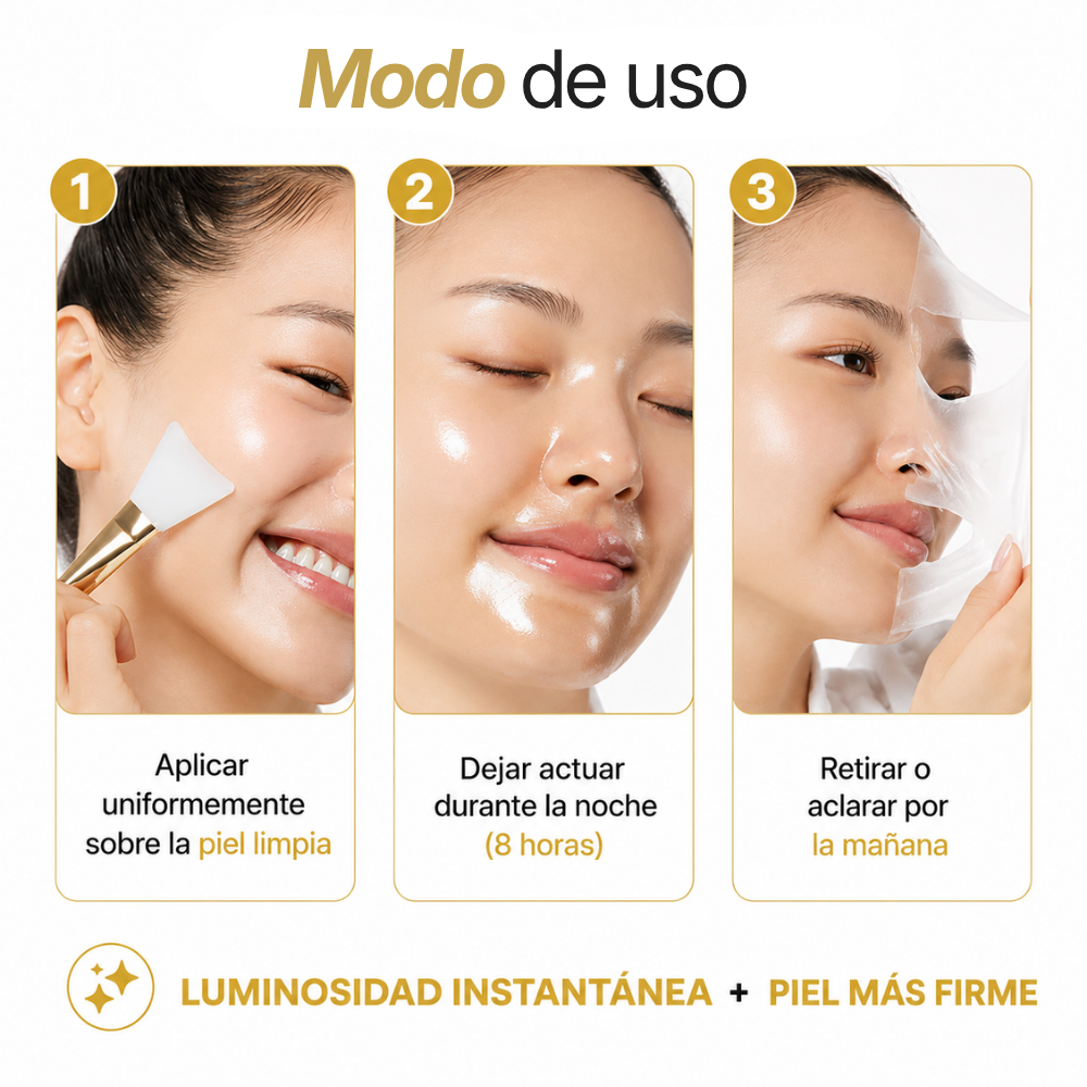 Mascarilla Coreana Antiedad con Colágeno y Cúrcuma